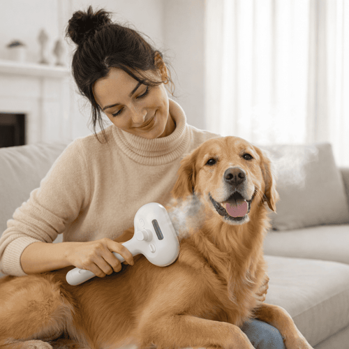 PawBrush™ – Spazzola a Vapore 3 in 1 per Meno Peli e Più Benessere