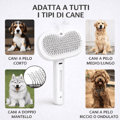 PawBrush™ – Spazzola a Vapore 3 in 1 per Meno Peli e Più Benessere