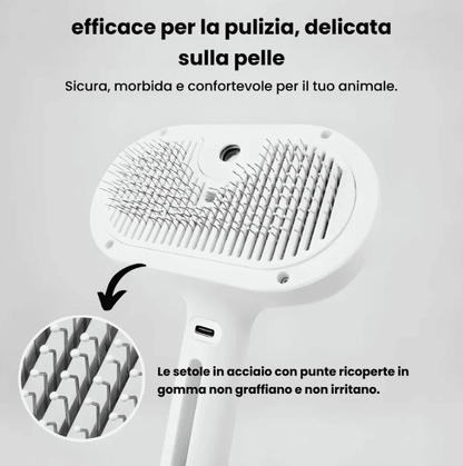PawBrush™ – Spazzola a Vapore 3 in 1 per Meno Peli e Più Benessere